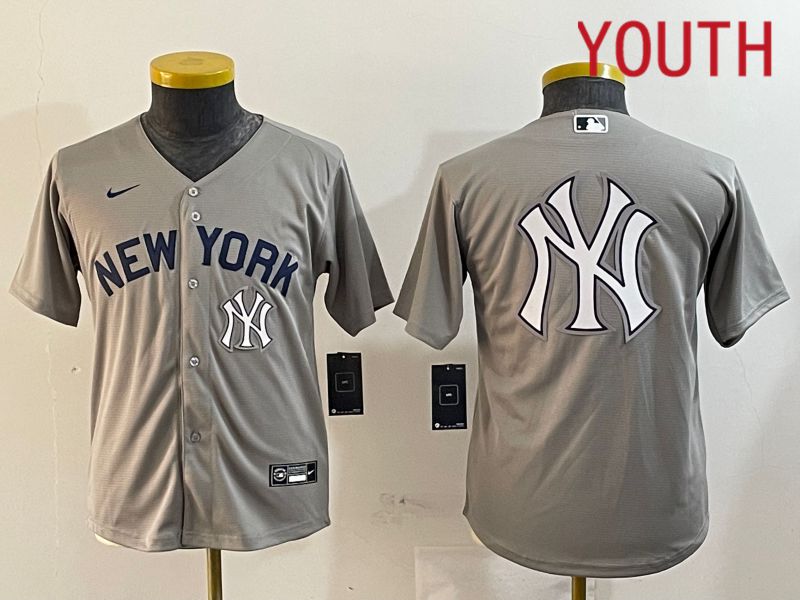 Youth New York Yankees Blank Grey Game 2024 Nike MLB Jersey style 121814->youth mlb jersey->Youth Jersey